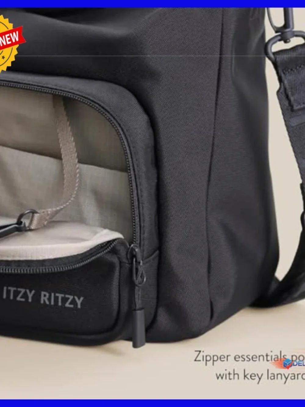 Convertible Stroller Organizer Crossbody Bag with Bottle Holders & Smart Pockets